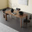 Table de salle à manger rectangulaire en bois massif brun-1637967348
