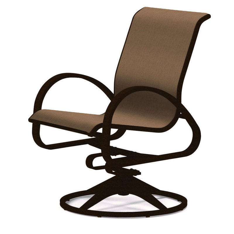Aruba 1 Outdoor Dining Armchair, Textured Kona, Yellow 43D