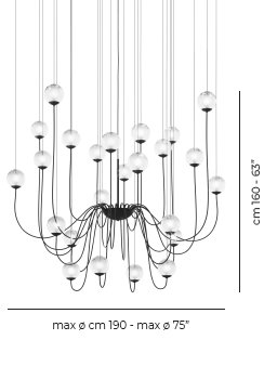 Puppet 24 - Light Chandelier, White, Matte Black