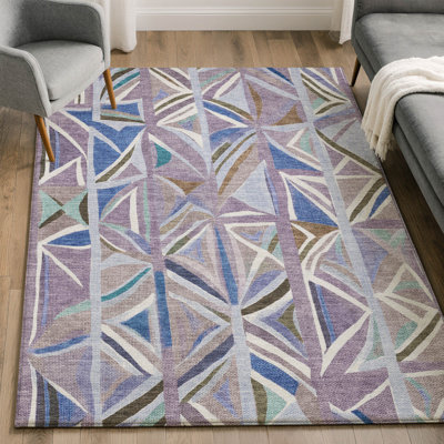 Tapis géométrique de qualité supérieure lavable à la machine Mayfield AMF2253