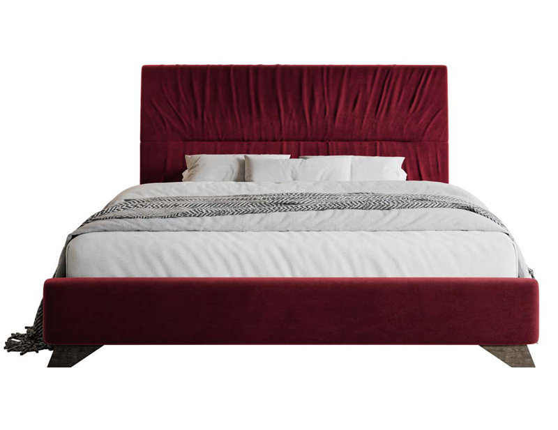 Atworth Upholstered Bed, 160 x 200 cm, Red
