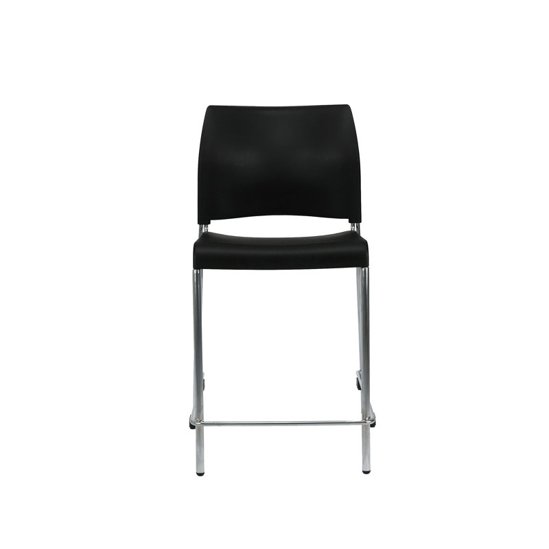 Tabouret Jody, Noir, Tabouret de comptoir (siège d'une hauteur de 24 p