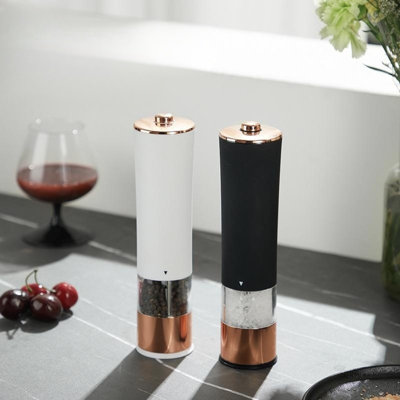 Elegant Electric Salt And Pepper Grinder Set, Battery Operated Stainless Steel 2 Piece Set Spice Mill Grinder -  SC0GO, Y-P10160