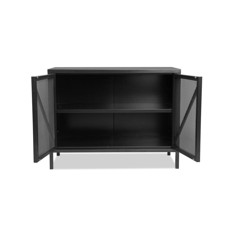 Armoire de rangement à 2 tablettes Macedonia, Sable noir