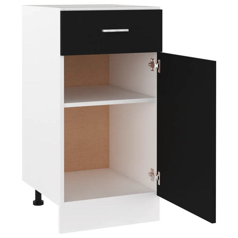 Lusiya Drawer Bottom Cabinet Lyon 40x46x81.5 cm Engineered Wood, Black