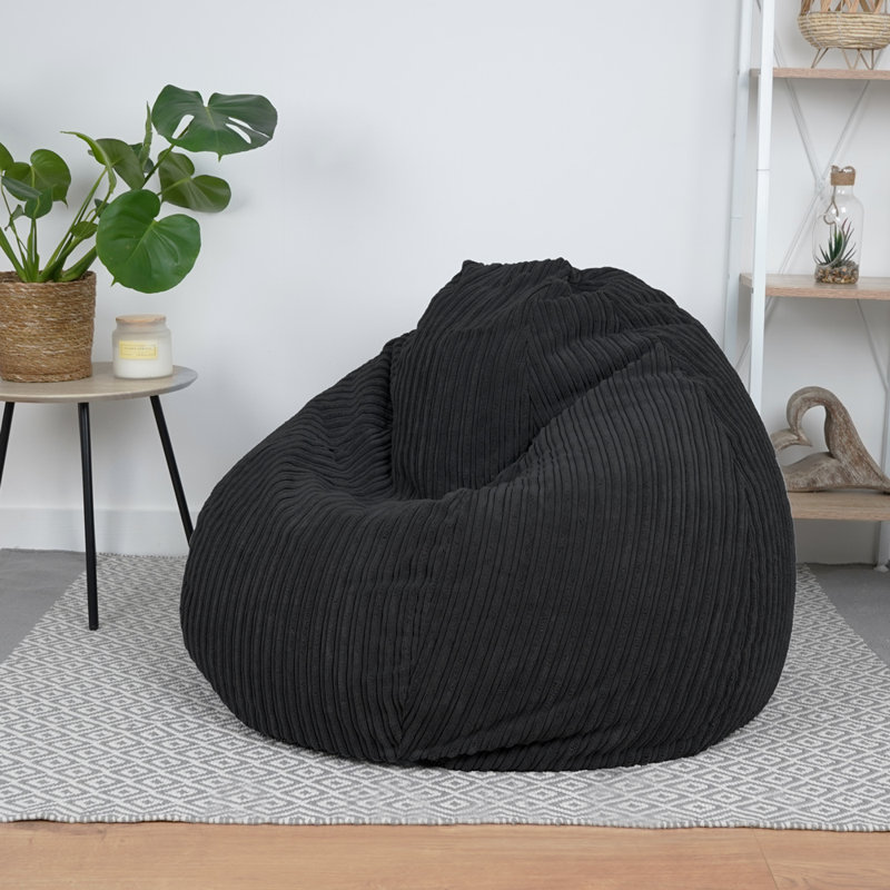Polyester Refillable Classic Bean Bag, Black