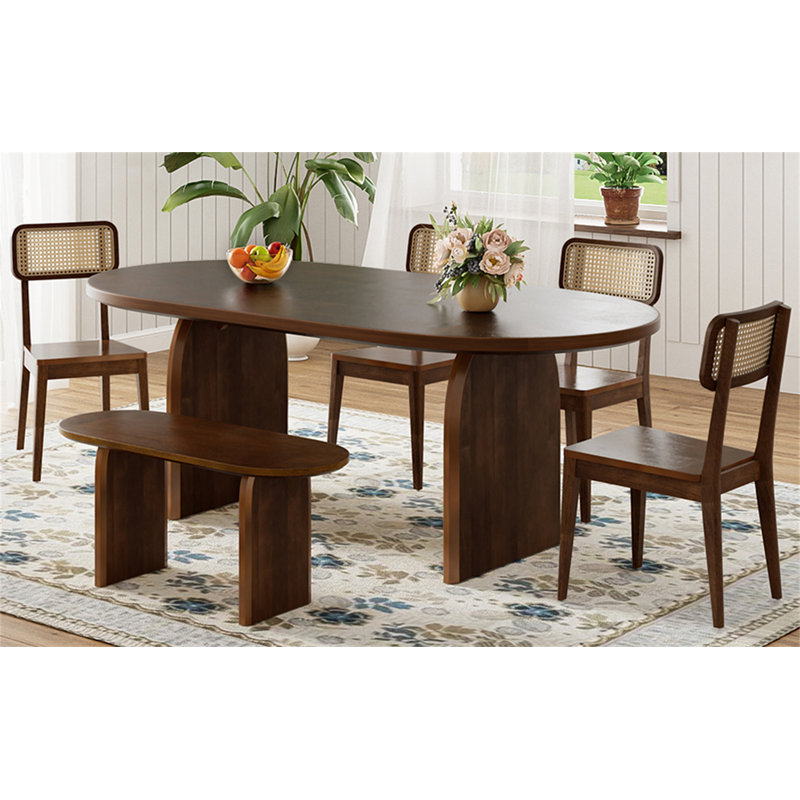 Ensemble de table de salle à manger 6 pièces avec banc Topmax