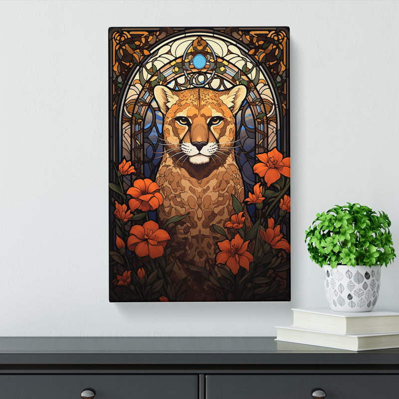 Cheetah Nouveau - Wrapped Canvas, 50cm H x 35cm W x 3cm D