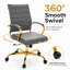 Fauteuil de bureau pivotant en cuir Naudain-58177233-132200685
