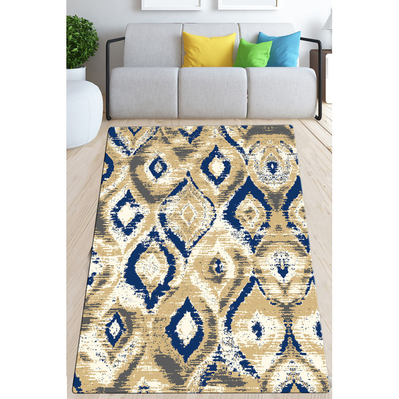 Soft Polyester Area Rug, 3.3 x 4.6 Feet | 100% Antibacterial, Non-Slip Underside | 0.4 in Pile Height, Machine Washable at 86°F | Perfect for Living Room, Bedroom & Playroom | Durable, Stylish, and Easy to Maintain