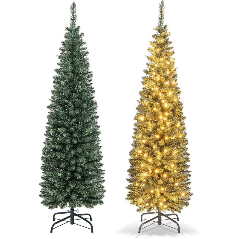 Lighted Artificial Pine Christmas Tree, 180cm H