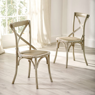 48cm H Solid Wood Full Back Side Chair in Brown