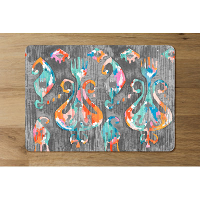 Mudd Polyester-Coated Hardboard Abstract Rectangle Placemat