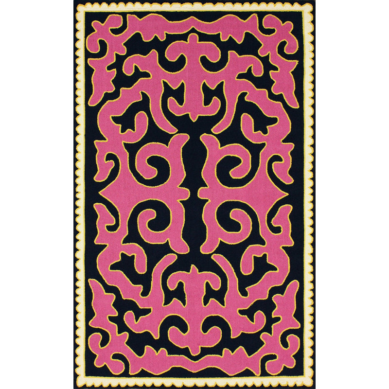 Oneil Hand Hooked Floral Indoor Rug, 8'3.6" x 11'