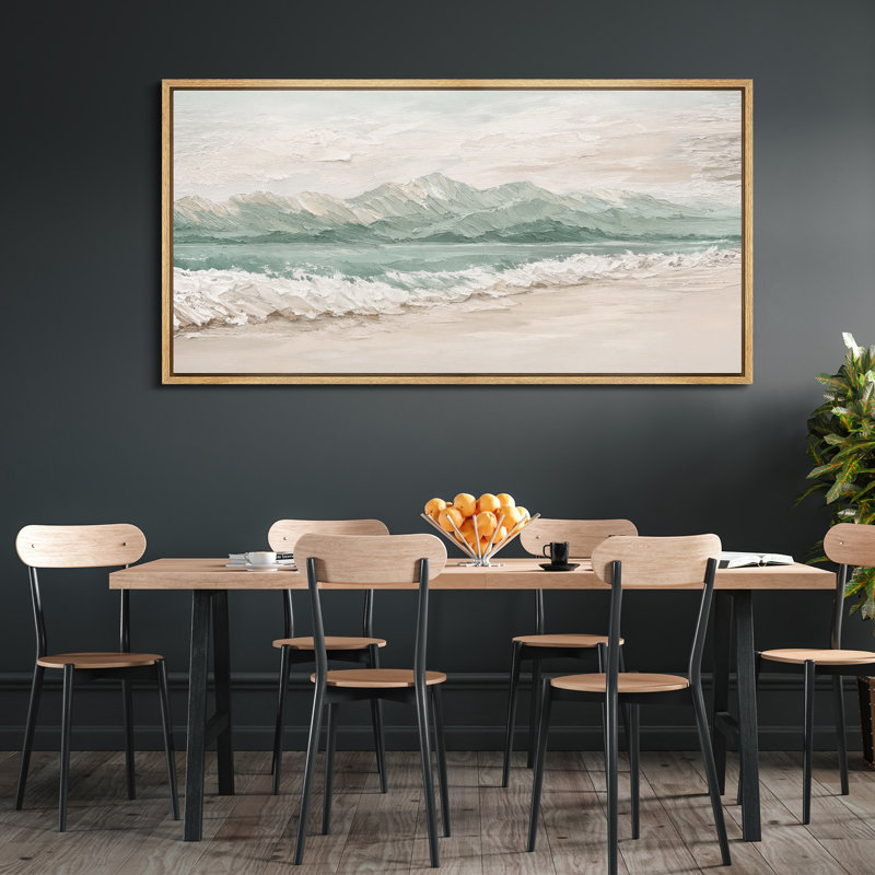 «Ocean Waves Seascape», reproduction d'art sur toile encadrée dans la chambre principale, Naturel