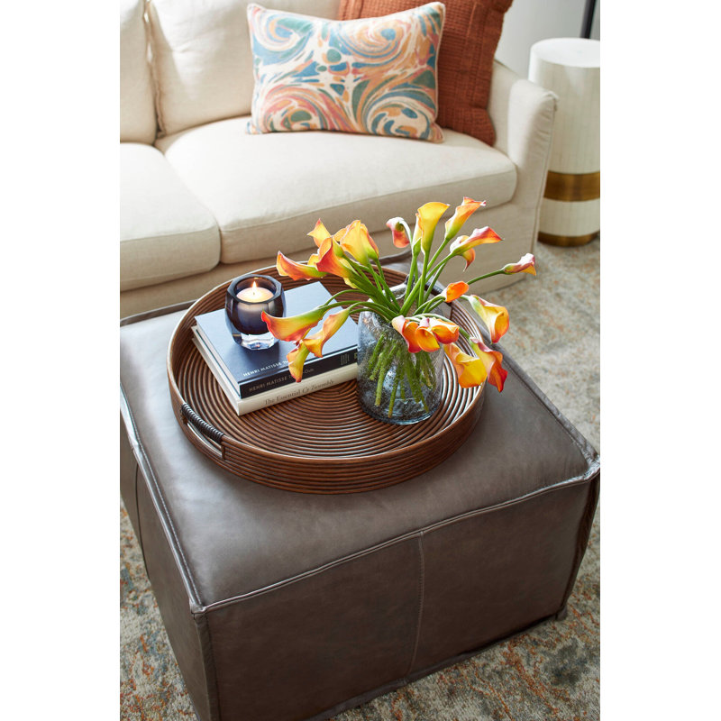 Papeete Rattan Decorative Tray, 3" H x 24" W x 24" D