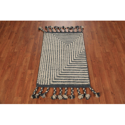 Tapis indien à motif géométrique 2x3