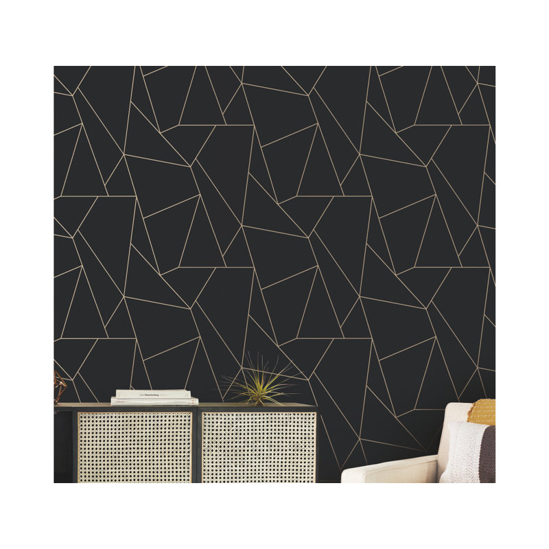 Rouleau de papier peint L 33 pi x l 20,8 po, Noir / or