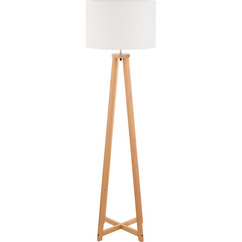 161cm Traditional Floor Lamp, Natural, White