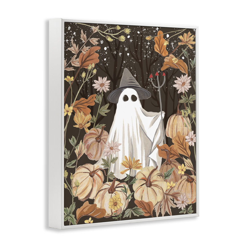 «Ghost in Floral Pumpkin Patch», estampe numérique, design par Melissa Wang, H 14 po x l 11 po