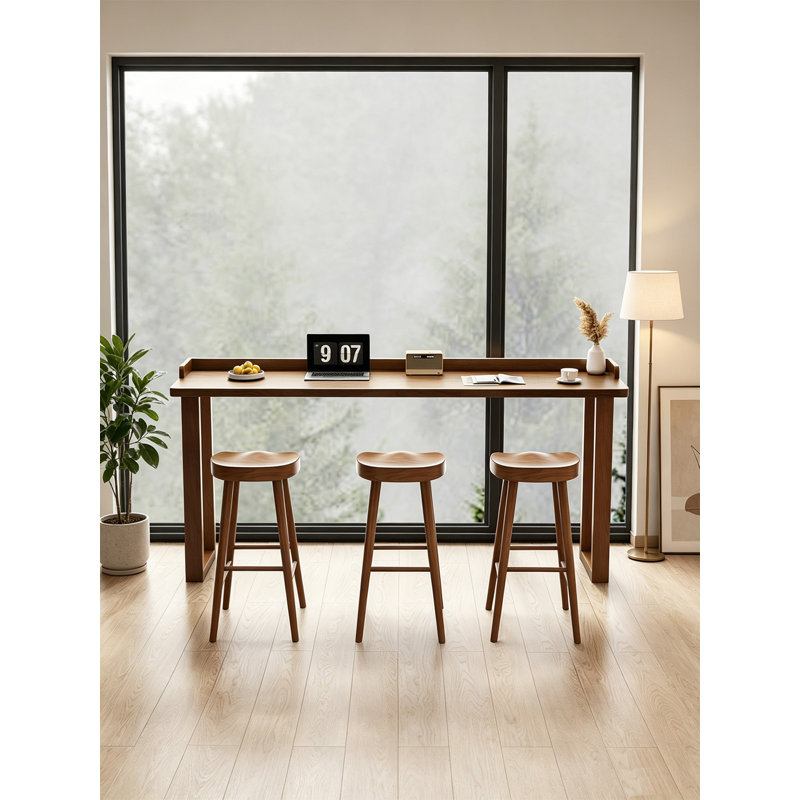 Table de bar haute avec plateau à bord surélevé, 43.31" H x 78.74" W x 15.75" D