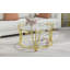 Table basse 31,5 "pour le salon, pieds en acier inoxydable, table ronde avec centre en verre trempé transparent de 8 mm-121069538