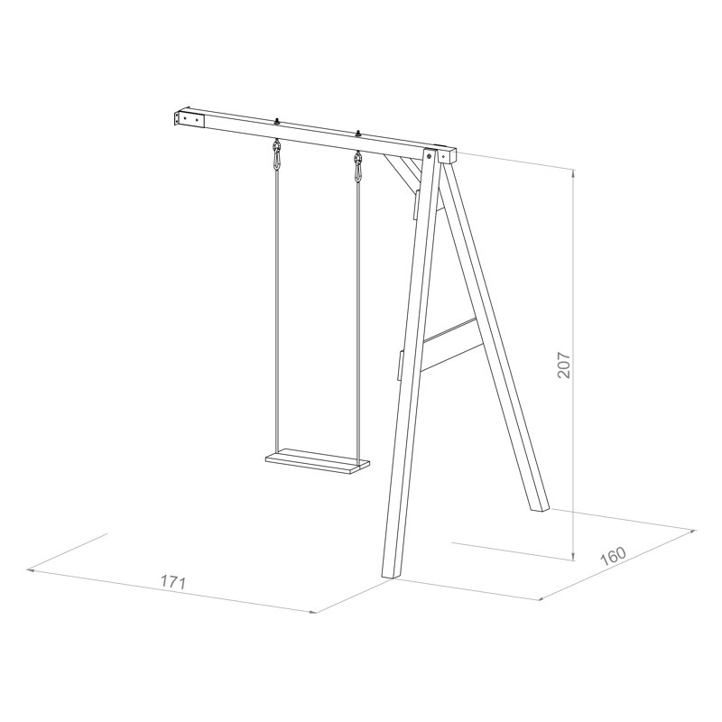 AXI Hemlock Swing Set with 1 Swing(s), Grey/White