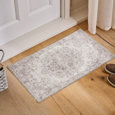 36 po Tapis profond à motif médaillon, moelleux, antitaches, pour animal de compagnie de 24 po de large, confortable traditionnel et adapté aux endroits très passants