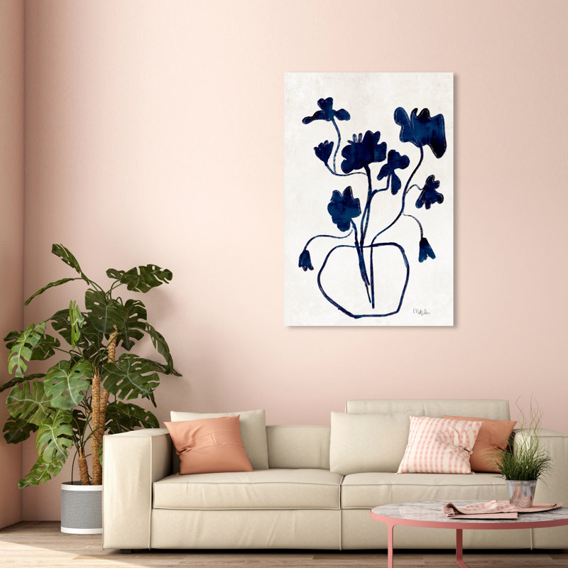 Vase anémone - Impression sur toile, Toile tendue, H 54 po x l 36 po, Sans cadre