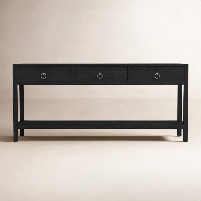 Lark 3 Drawer 65" Console Table, Black