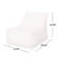 Fauteuil à billes en tissu résistant à l'eau 3 pi, blanc-1605561807
