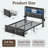 Upholstered Bed Frame with LED Lights, Charging Station, Storage Headboard, Shelf & Drawers, Heavy Duty Metal Platform, No Box Spring Needed-1070813733