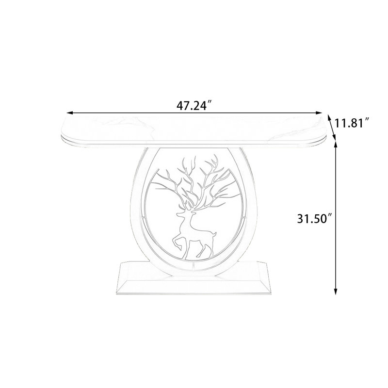 Morris, White, Doré, H 31,5 po x l 59 po x P 11,8 po