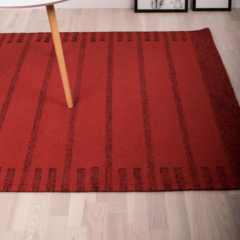 Alhambra Striped Wool Hand Woven Area Rug, Rectangle 140 x 200cm