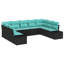 Ensemble de canapé de jardin avec coussin 9 pièces vidaXL