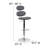 Norberg Contemporary Vinyl Adjustable Height Barstool with Ellipse Back and Chrome Base-989678889