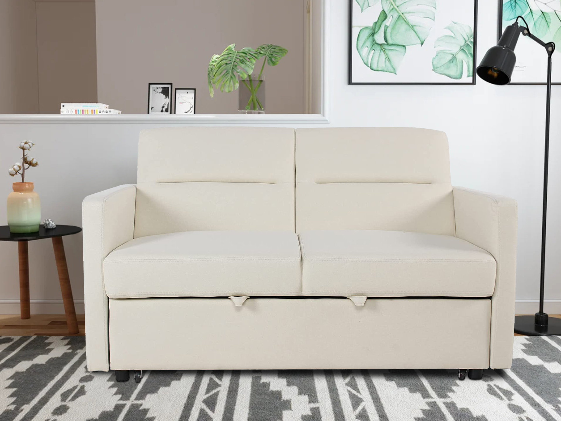 Latitude Run® 54" Convertible Sleeper Sofa Bed,3 In 1 Couch With Pull ...