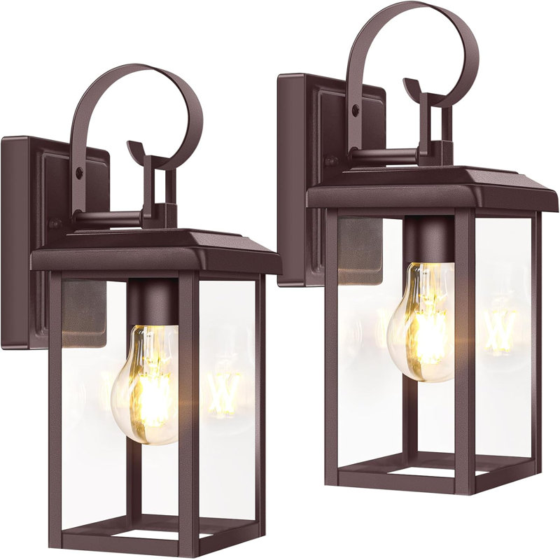 Beslowe 2-Pack Outdoor Wall Light Fixtures, Exterior Lighting Fixtures Wall Mount, Waterproof Porch Lights Outdoor, Bronze