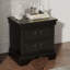 Table de chevet en bois 22 po L 22 po, 2 tiroirs de rangement, bois massif-295880780