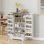 Armoire de cuisine avec tablettes réglables blanc crème