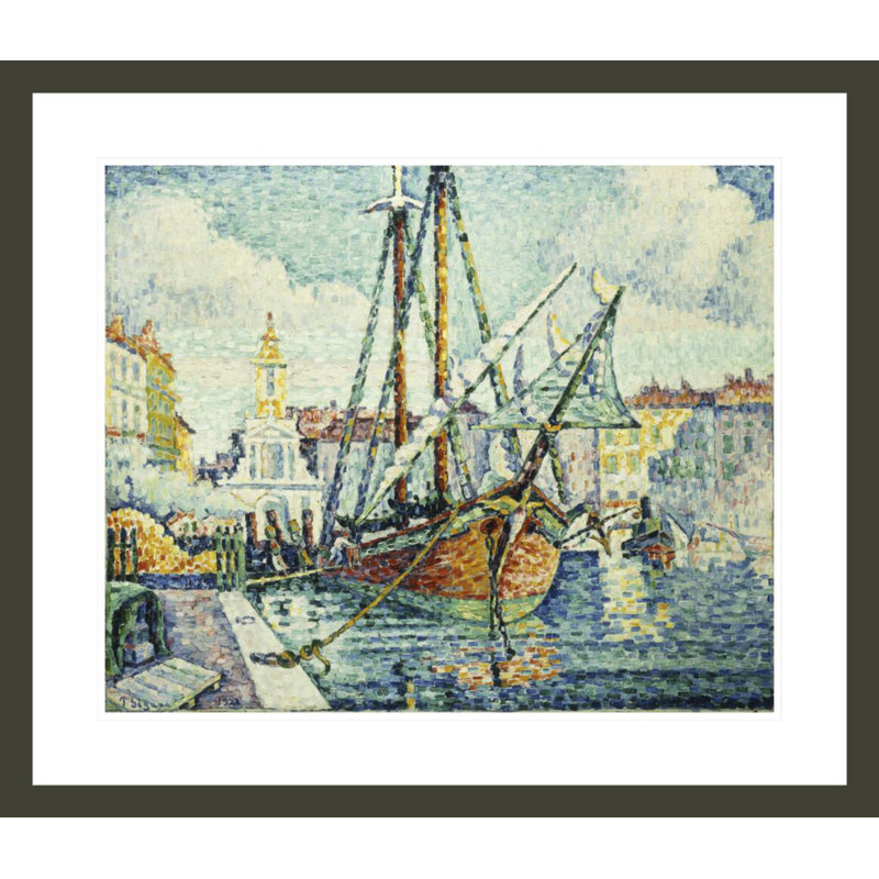 «The Port of St. Tropez» par Paul Signac - Impression giclée encadrée, H 23,5 po x l 27,28 po