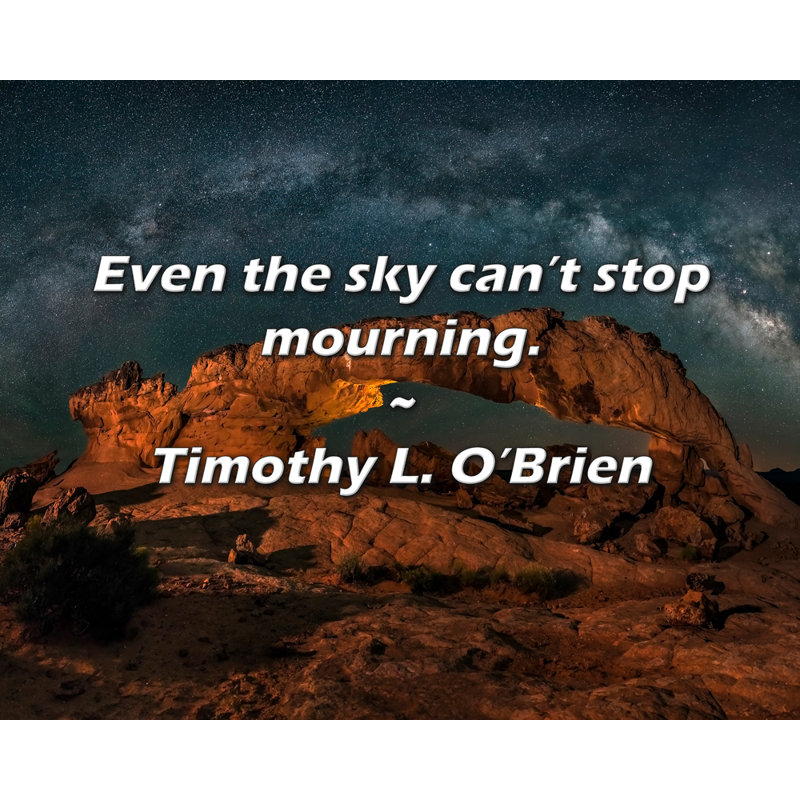 Timothy L. O'Brien Quote: Even the sky can’t stop mourning.