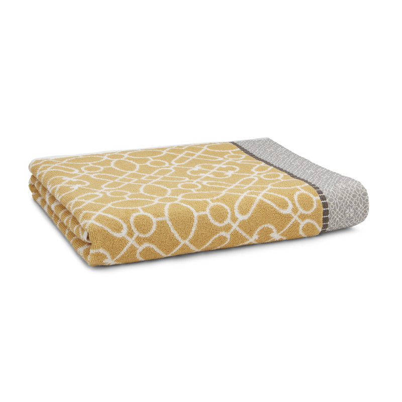 Cassia Midweight Jacquard Bath Sheet, Ochre