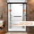 44-48" W x 72" H Framed Double Sliding Shower Door, 1/4" (6mm) Frosted Ultra-Clear Tempered Glass with nano self-cleaning coating, Matte Black Finish, Reversible Installation