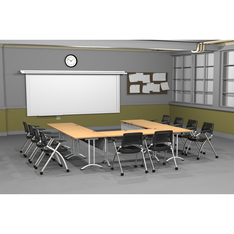 10 Person Training Meeting Seminar Tables with Modesty Panels and 10 Chairs Complete Set