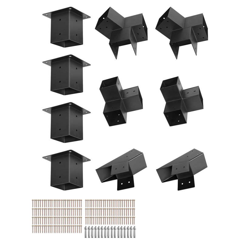 Ensemble de supports pour pergola 3,5 x 3,5 à 3 et 4 voies pour abri de jardin