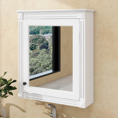 Armoire à pharmacie murale 24 po x 27 po avec miroir, armoire de toilette peu encombrante avec tablette réglable