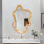 Miroir mural 33,46 "x 22,24" de forme irrégulière avec cadre en bois naturel