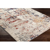 Rectangle Harmoney Abstract Machine Woven Polyester/Polypropylene Area Rug in Navy/Red