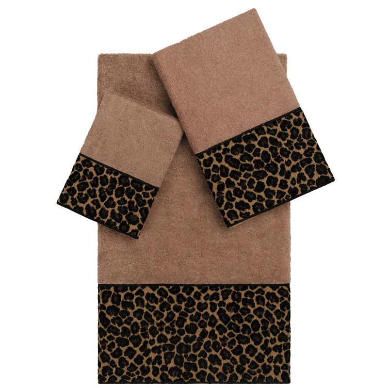 Spots 3 Piece Turkish Cotton Towel Set, Latte